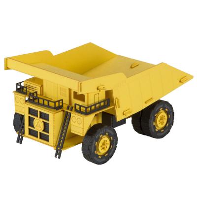 China Custom Mini Boy Toys Dump Truck 3D DIY Children's Paper Puzzle Construction DIY TOY Mind Puzzles Game Children Wholesale Laser Cut Miniature for sale