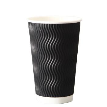 China Disposable 8oz 12oz 10oz 16oz Customized Design Paper Cups Ripple Wall Disposable Printed Paper Coffee Cups for sale