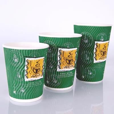 China Free Sample Customized Printing Recyclable PE Coated Disposable Hot Paper Coffee Cup With Lids for sale