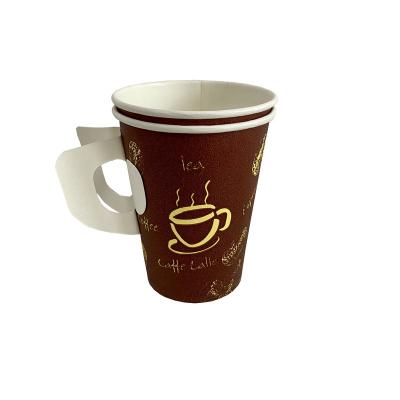 China China factory disposable custom printed paper coffee cups for coffee paper cup disposable paper cup with handle for sale