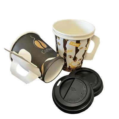 China Disposable Paper Cup With Handle Single Wall Paper Cups For Hot Drinks Disposable Coffee Cups Wholesale for sale