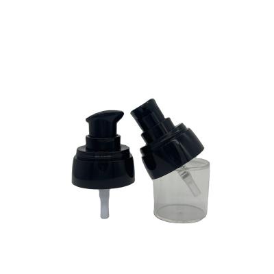 China Spill No 20/410 24/410 Black Smooth Serum Spray Pump Cream Treatment Pump For Cosmetic Packaging Bottle for sale