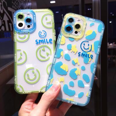 China Anti-fall Leopard Grain Face Cover Anti-fall Face Cover Soft Shell Silicone TPU Soft Cute Phone Case For iPhone 13 12 11 x 7 8 for sale