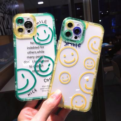 China Anti-drop Cover Anti-fall Cover Cute Silicone TPU Cute Smile Protective Soft Case For iPhone 13 12 11 x 7 8 Plus Pro Max Women for sale