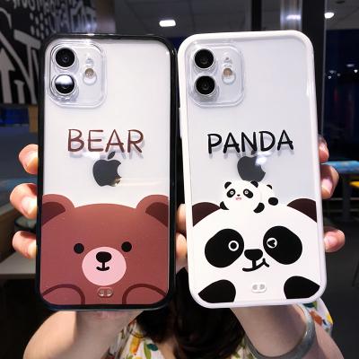 China Lovely Cute Anti-drop Cover Anti-drop Lovely Panda Bear Shell Silicone TPU Soft Back Phone Case For iPhone 13 12 11 X 7 8 Pro Max Plus for sale