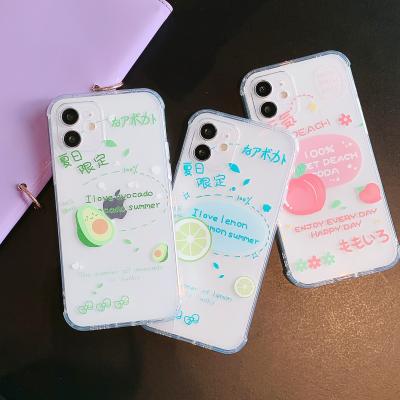 China Peach Lemon Avocado Shell Shockproof Soft Back Cover Silicone TPU Phone Case For iPhone 13 12 11 X 7 8 Pro Max Plus for sale