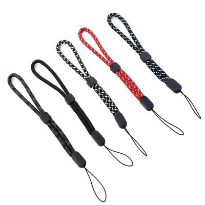 China Anti-Drop Polyester Braided Anti Lost Adjustable Hand Cell Phone Wrist Lanyard Strap For U Disk Camera Walkie Talkie Speaker Short Audio for sale