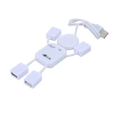 China Transfer Data 4 Ports Plug USB Hub Adapter Splitter Expansion USB Interface 2.0 People Shape Hub for Computer Mouse Keyboard Scanners for sale