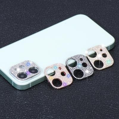 China Bling Bling Bling Diamond Crystal Camera Protector Mobile Phone Camera Lens Decoration Sticker Compatible with iPhone 11 12 pro max for sale