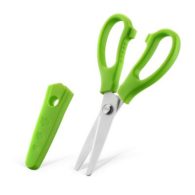 China New Kitchen Easy Household Baby Food Vegetable Fruit Cutting Ceramic Scissors With Cover for sale