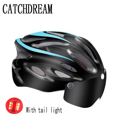 China CATCHDREAM Compounds Bicycle Helmets With USB Charging LED Mountain Road Bike Rear Light Helmet For Adult Of Magnet Lens for sale