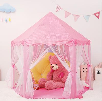 China Soft Toy Phthalate Free Hexagon Tent Kids Teepee Tent Pink Princess Castle Play Tent for Boys and Girls for sale