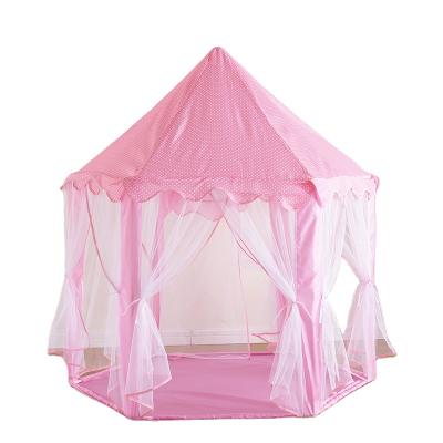 China Soft Toy Pink Princess Castle House for Children Hexagon Tent Teepee Tent Kids for sale