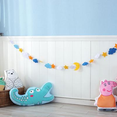 China Cloud Felt Stars Moon Hanging Ornaments Kids Room Home Decoration Wall Hanging Tent Takes Hanging Toys Decorative Net for sale