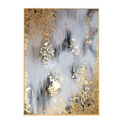 China Environmental Materials Wall Painting For Living Room Wall Handmade Gold Foil Hotel Artwork Modern Painting Abstract Wall Art Oil Painting On Canvas for sale