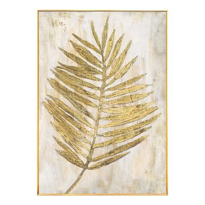 China Environmental Materials Hand Painted Modern Gold Foil Abstract Oil Painting On Canvas Abstract Gilding Home Decoration Painting for sale