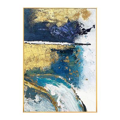 China Environmental Materials Wall Painting For Living Room Wall Handmade Gold Foil Hotel Artwork Modern Painting Abstract Wall Art Oil Painting On Canvas for sale