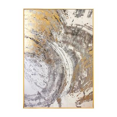 China Environmental Materials Hand Painted Modern Gold Foil Abstract Oil Painting On Canvas Abstract Gilding Home Decoration Painting for sale