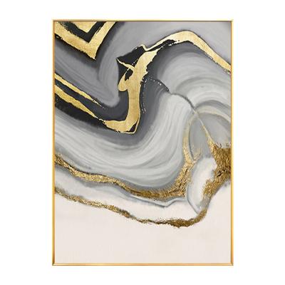 China Environmental Materials Wall Painting For Living Room Wall Handmade Gold Foil Hotel Artwork Modern Painting Abstract Wall Art Oil Painting On Canvas for sale