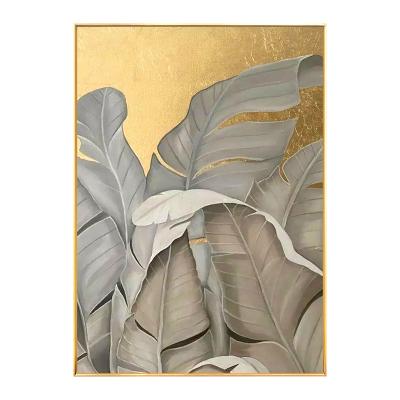 China Modern Popular Handmade Handmade Painted Wall Art On Canvas Gold Foil Tree Landscape Oil Painting For Room Decor for sale