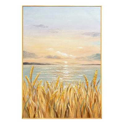 China Environmental Materials 100% Handmade Modern Abstract Landscape Oil Painting Canvas Wall Art Seascape Oil Paintings for sale