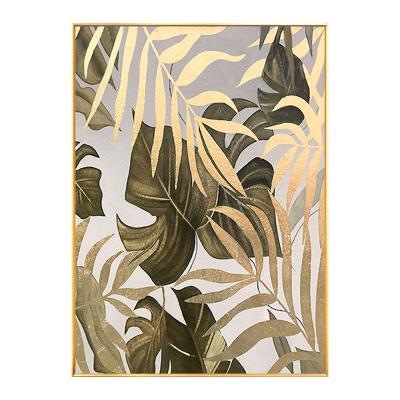 China Environmental Materials Hand Painted Modern Gold Foil Abstract Oil Painting On Canvas Abstract Gilding Home Decoration Painting for sale