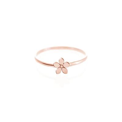 China 2022 TRENDY Customize Tiny Eternity Wholesale 925 Sterling Silver Flower Wedding Promise Ring 18K Rose Gold Jewelry Romantic Women for sale