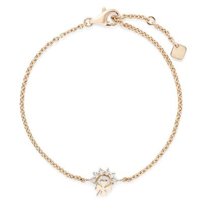 China Personalized Custom Made FASHIONABLE Zircon Jewelry 18k Gold High Plated 925 Sterling Silver Little Lucky Clover Diamond Bracelet for sale