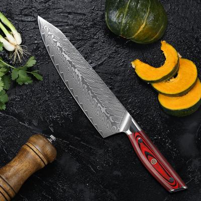 China 8 Inch Chef Knife Sustainable G10 Handle Sharp Damascus VG10 Stainless Steel Cleaver Knife Slicing Cook Kitchen Knives for sale