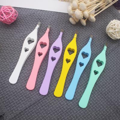 China New Design Color Customized Eyebrow Eyelash Tweezers Custom Makeup Tweezers Eyebrow Clip for sale