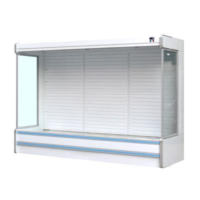 China Commercial Wall Fridge For Supermarket Deli Large Capacity Open Fridge With Night Curtain for sale