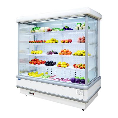 China Multideck Remote Type Vegetable Supermarket Drinks Fruit Open Hotel Large Capacity Fridge for sale