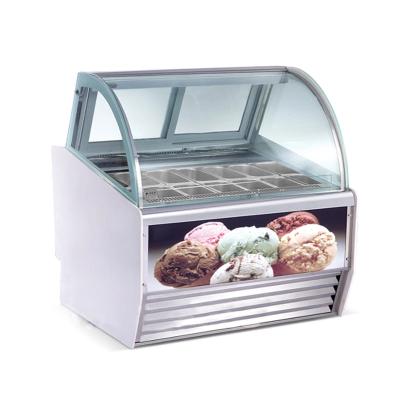 China Commercial 16 Tray Ice Cream Display Freezer Mini Ice Cream Showcase /Gelato Showcase for sale