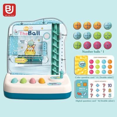 China Happy Kids ABS Plastic Matching Maze Track Rolling Ball Automatic Arithmetic Educational Learning Toy With Light Music for sale