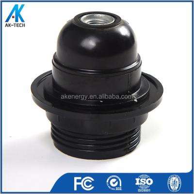 China Screw black bakelite e27 bulb socket size, socket lamp holder ring for sale