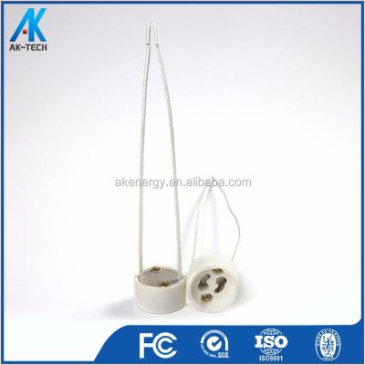 China Ceramic bayonet GU10 porcelain lamp holder, with bracket, socket, ceramic socket gu10 gz10 with wire for sale