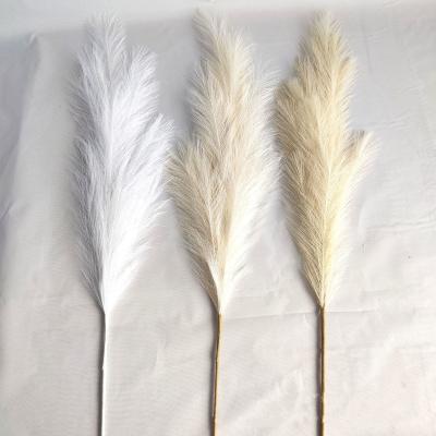 China MHJ203 Amazon Realistic Fake Pampas Grass Beige Artificial Dry Flowers Hot Sale for sale