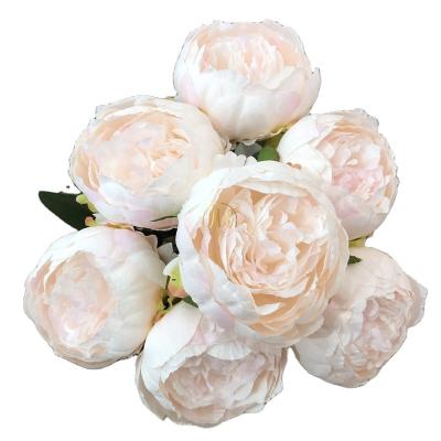 China MHJ56 Large Realistic Wholesale Peony Flowers Artificial Silk Flower Bouquet for sale