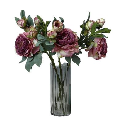 China MHJ233 lifelike peony rose wedding artificial flower fade bakerpure peony stem for sale