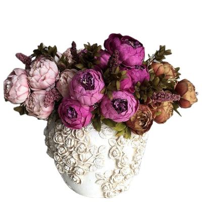 China MHJ234 Classic Realistic Artificial Silk Peony European Wedding Bouquet for sale