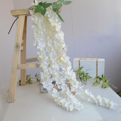 China Realistic Wedding Stage Decor Plant MHJ60 Artificial Hanging Wisteria Silk Flower Branch for sale