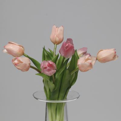 China MHJ254 Realistic Artificial Single Flower Real Touch Tulips Flowers For Home Decor for sale