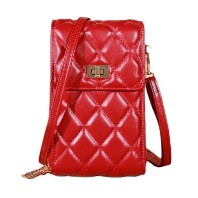 China Luxury Shockproof Water Proof Leather Ladies Cross - Body Women Cell Phone Bag for sale