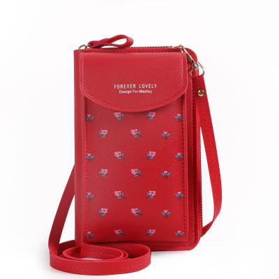 China Women Shockproof Luxury Leather Cell Phone Ladies Water Proof Cross Bag for sale