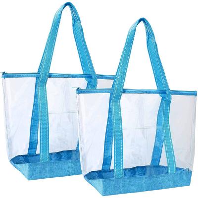 China Custom Universal White Clear PVC Tote Beach Bag Water Proof Eco-Friendly Reusable for sale