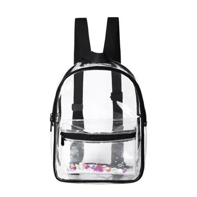 China Outdoor Clear School Backbag Shoulder Sack Waterproof Backpack PVC Waterproof Transparent Bag Organizer for Women for sale