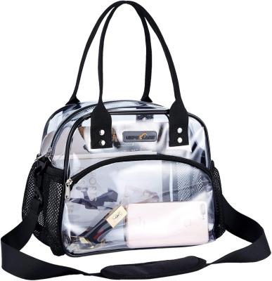 China Clear Transparent Fashion Bag Lunch Carry Bag with Removable Bottom Part for Women and Men, Transparent Reusable Lunch Box for sale