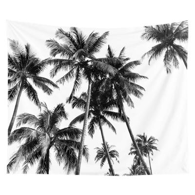 China China Factory Wholesale Portable Wall Tapestry Contemporary Professional Black And Coconut Tree Scrap Home for sale