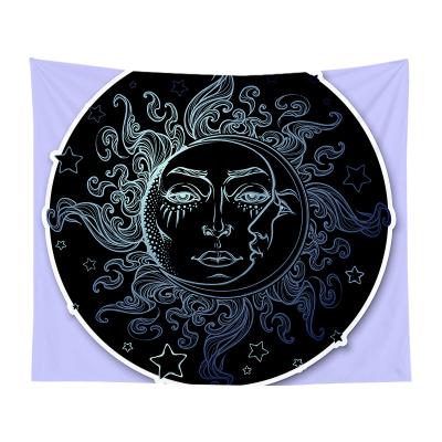 China Hot Decorative Fabric Sunshine Fabric Contemporary Factory Direct Selling Face Scene Print Hanging Smiling Tapestry for sale