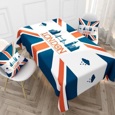 China Nordic cotton waterproof and tablecloths custom made British pattern canvas series waterproof tablecloths for sale